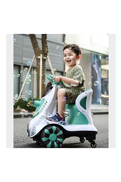 dalip electric ride-on car for kids, 360° rear wheels, safety belt, soap bubbles, lights & sounds,