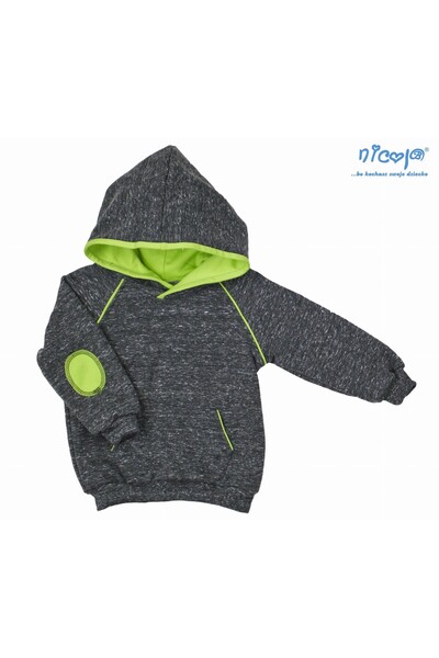 JollyMag Hanorac de bumbac Nicol Gri/Verde (155279) Marime 92 (18-24 luni)