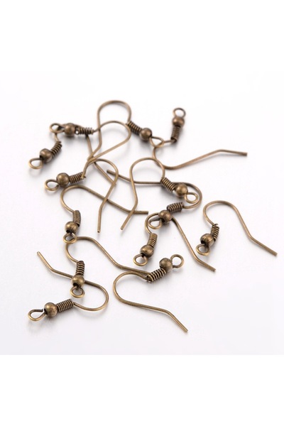 OEM 200 bucati / 100 perechi tortite cercei metal culoare bronz simple 18mm