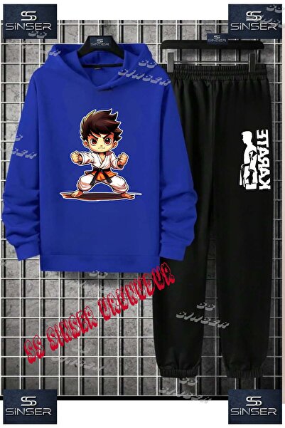 SS SİNSER Детски унисекс комплект спортен екип с качулка и специален принт „C...