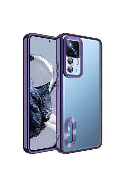 ECRUZ غطاء حماية لكاميرا هاتف Mi 12T Pro بشعار ECRZ Omega - أرجواني غامق