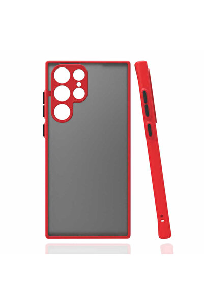 ECRUZ حافظة ECRZ Hux المتوافقة مع هاتف Galaxy S22 Ultra - باللون الأحمر