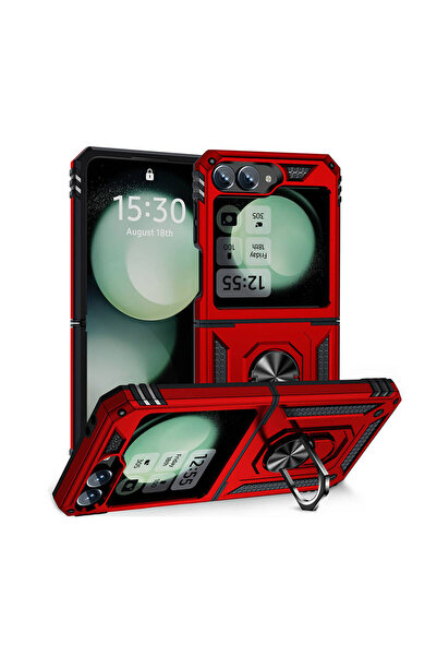 ECRUZ غطاء حماية لهاتف جالاكسي زد فليب 6 من إي سي آر زد فيجا - أحمر