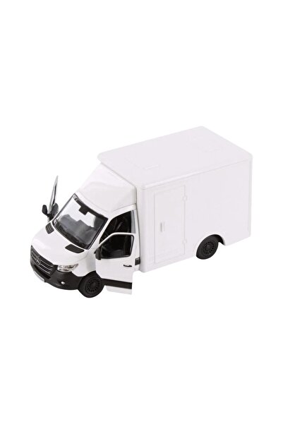 Mıncır Shop Mercedes-Benz Sprinter Die-Cast Pickup Truck – Pull and Go with Opening Doors 1:48 White Color
