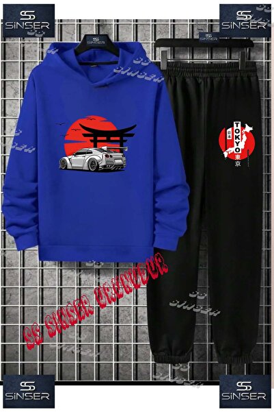 SS SİNSER Παιδικό Unisex Σετ Φόρμας με Κουκούλα και Ειδική Στάμπα "CAR TOKYO ...