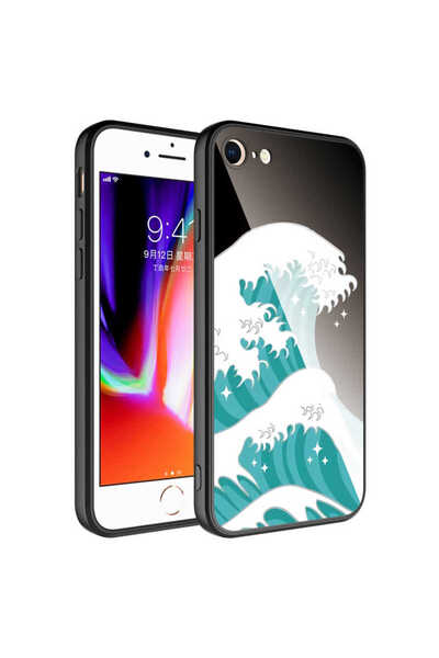 ECRUZ حافظة لهاتف iPhone 7 مصنوعة من السيليكون الصلب المزخرف وغطاء إيبوكسي EC...