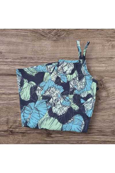 ESTA STORE Viscose Combed Cotton Tank Top with Different Patterned Straps
