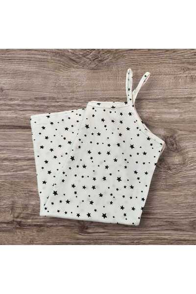 ESTA STORE White Star Patterned Strap Tank Top