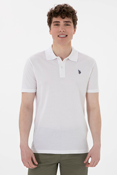 U.S. Polo Assn. Tricou Polo Barbat Alb Cu Logo Brodat