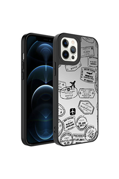 ECRUZ حافظة ECRZ Mirror اللامعة المتوافقة مع هاتف iPhone 12 Pro مع حماية للكا...