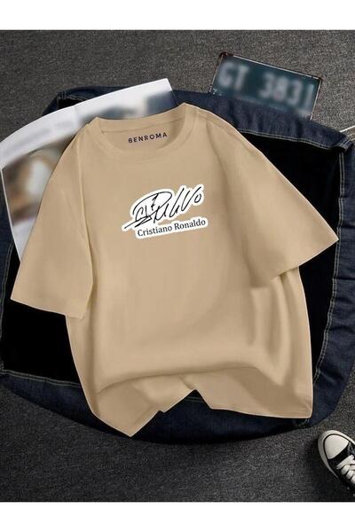 E-ROMA Μπλουζάκι Unisex με στάμπα ποδοσφαιριστή μεγάλου μεγέθους