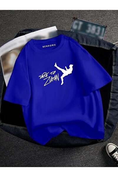 E-ROMA Μπλουζάκι Unisex με στάμπα ποδοσφαιριστή μεγάλου μεγέθους