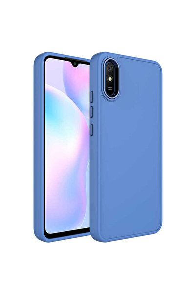 ECRUZ غطاء Redmi 9A من السيليكون ECRZ Luna مع إطار معدني وتصميم أزرار - رمادي...