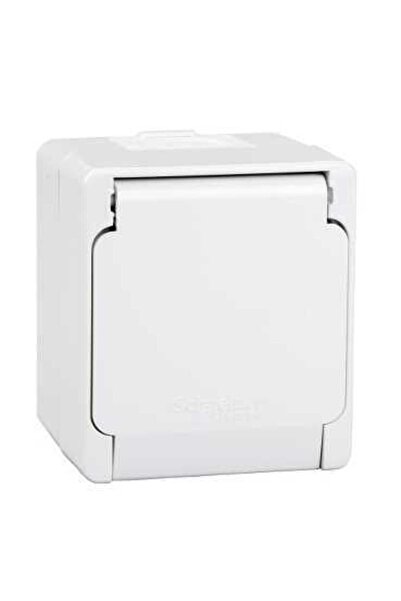 Schneider Electric NML3100133 Schneider Nemliyer Sıva Üstü Kapaklı Topraklı Priz Gri