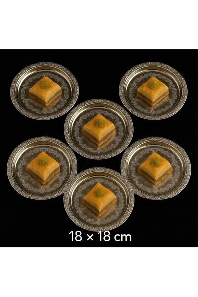 ALMASA صحون للحلاء 6حبات فضي