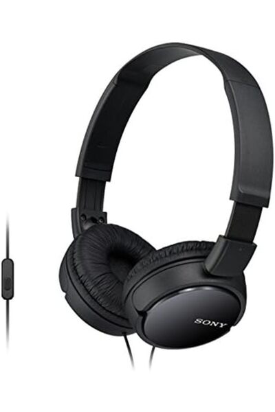 Sony MDR-ZX110AP On-ear Headphones Corded Foldable Headset, Black