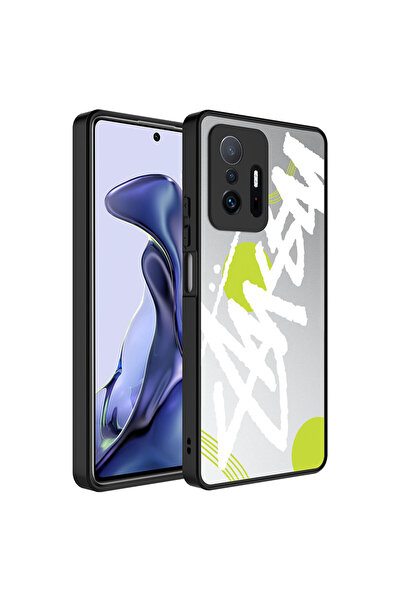 ECRUZ غطاء حماية للكاميرا لهاتف Mi 11T 5G بنمط مرآة لامع مع حماية ECRZ - نص