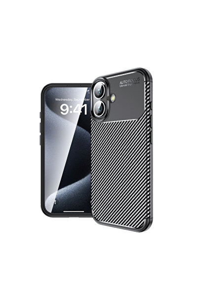 ECRUZ غطاء سيليكون أسود متوافق مع آيفون 16 بلس من إي سي آر زد