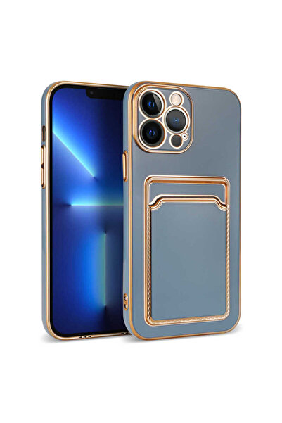 ECRUZ حافظة متوافقة مع هاتف iPhone 12 Pro من ECRZ مع حامل بطاقات - أزرق