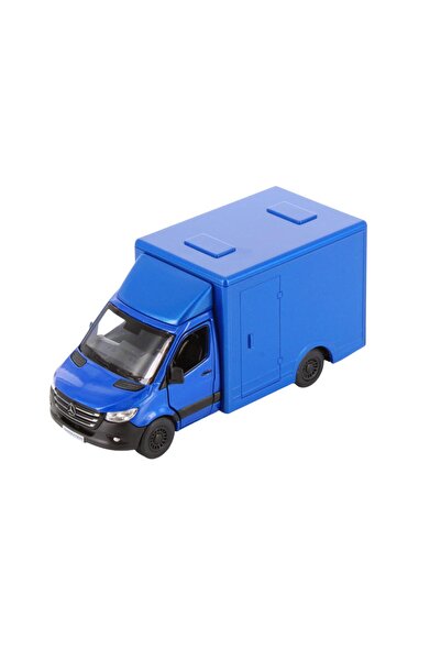 Mıncır Shop Mercedes-Benz Sprinter Die-Cast Pickup Truck – Pull and Go with Opening Doors 1:48 Blue Color