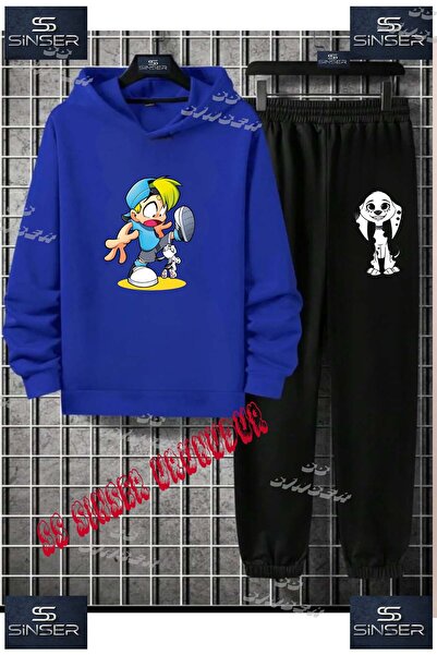 SS SİNSER Детски унисекс комплект спортен екип с качулка и специален принт „C...