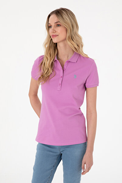 U.S. Polo Assn. Women's Bright Lilac Polo Shirt With Embroidered Logo
