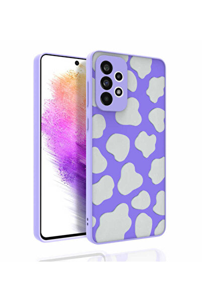 ECRUZ غطاء حماية للكاميرا منقوش لهاتف Galaxy A73، غطاء ECRZ Nora اللامع - NO6