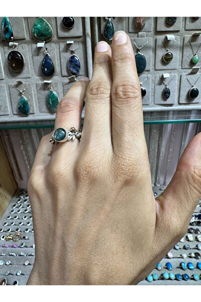 hayaltasari Doğal Labradorit Taşlı Gümüş Yüzük 925 ayar