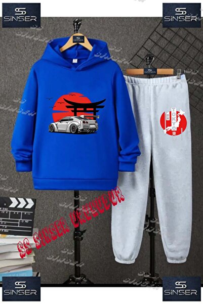 SS SİNSER Παιδικό Unisex Σετ Φόρμας με Κουκούλα και Ειδική Στάμπα "CAR TOKYO ...