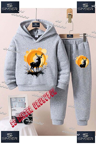 SS SİNSER Детски унисекс "GEYIK TEK GRAFT" специален принт с качулка