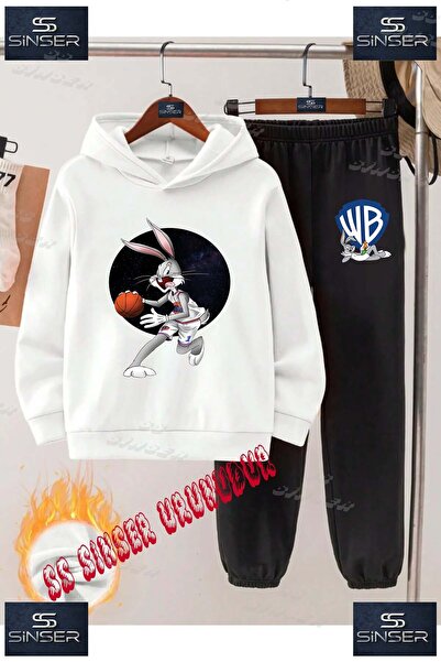 SS SİNSER Παιδικό Unisex Σετ Φόρμας με Κουκούλα και Ειδική Στάμπα "BUGSBONY B...