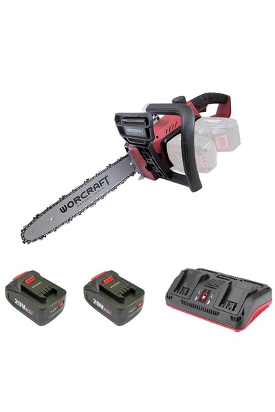 JollyMag Drujba electrica cu 2x acumulatori 4 Ah, 20 V Li-ion, 35 cm, incarcator, Worcraft