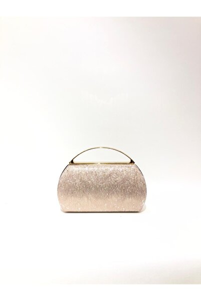 womenacs Gold Color Laser Fabric Stylish Evening Dress Clutch Portfolio Chain Strap Handheld Wedding Engagement Evening Shoulder Bag