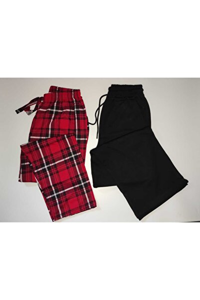 DÜVEN 2-Piece Women's Single-Layer Modal Wide-Leg Sweatpants & Cotton Pajama Bottoms