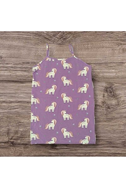 ESTA STORE Purple Patterned Tank Top with Straps