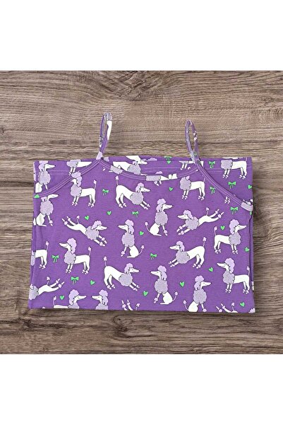 ESTA STORE Purple Dog Print Tank Top with Straps