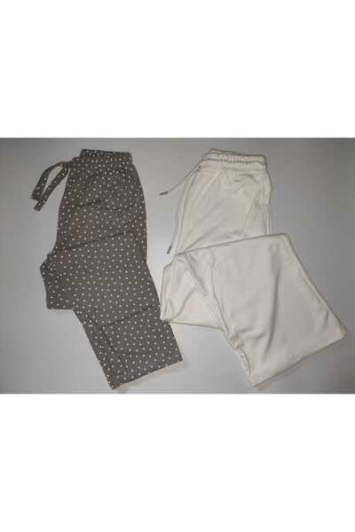 DÜVEN 2-Piece Single Bottom Wide-Leg Soft Modal Sweatpants & Patterned Pajama Bottoms