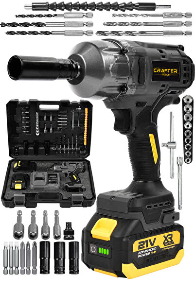 CRAFTERTOOLS 21 V 800Nm Torklu Çift Akülü Kömürsüz Motor Şarjlı Matkap Somun ...
