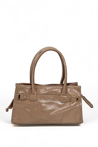 Raneel Kazançlı Alışveriş Leather strip detailed beige chic hand and shoulder...