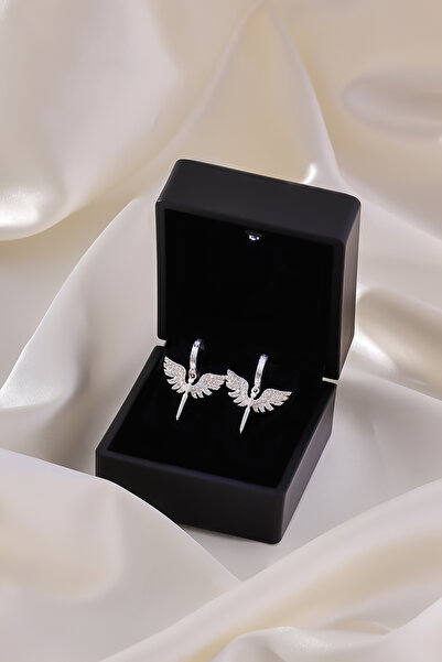 Lucente Jewellery Luxury Serisi Işıklı Hediye Kutulu 925 Ayar Gümüş Kaplama Melek Küpe