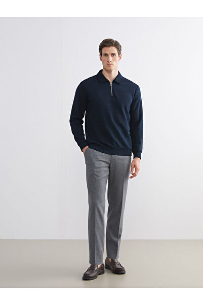 LC Waikiki Gray Standard Fit Plaid Men's Trousers