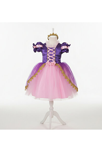 Moda Sitesi زي رابونزيل – فستان رابونزيل للفتيات + هدية تاج