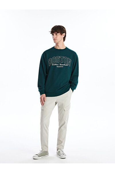 LC Waikiki Ανδρικό παντελόνι Cargo με ελαστική μέση σε μπεζ χρώμα