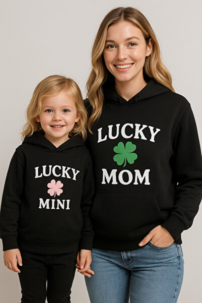 SVART WEAR Hanorac din bumbac pentru mamă și fiică, mini twin, fără buzunar (copil) cu glugă Swea tricou PRET PENTRU UNUL