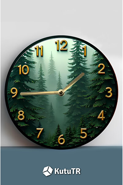 kutuTR Nature View Mdf Wall Clock – 33X33 cm Sdw425