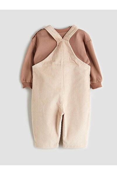 LC Waikiki LCW baby Crew Neck Baby Boy T-Shirt and Salopette 2-Piece