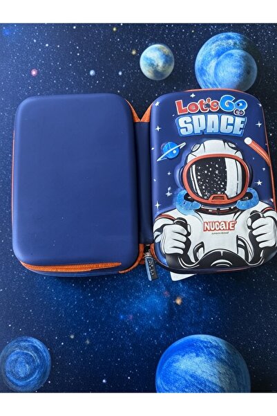 TUMBA'S Büyük Genis Kapasiteli Eva Erkek Çocuk 3D Boyutlu Astronotlu Uzayli Kalemlik Astronotlu Kalem Kutusu