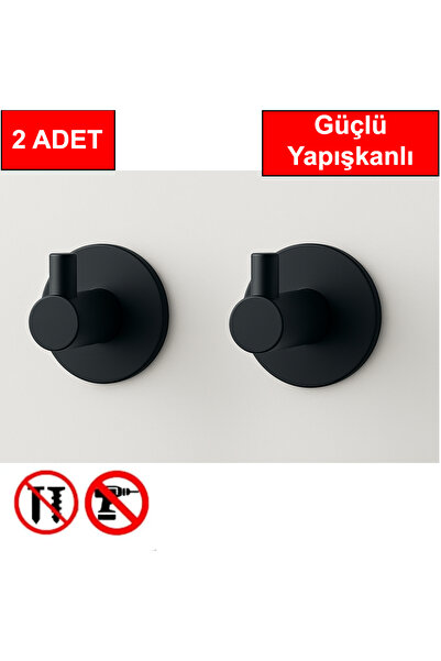 andela 2 adet Yuvarlak Plastik Güçlü Yapışkanlı Kancalı Çok Amaçlı Askılık Ka...