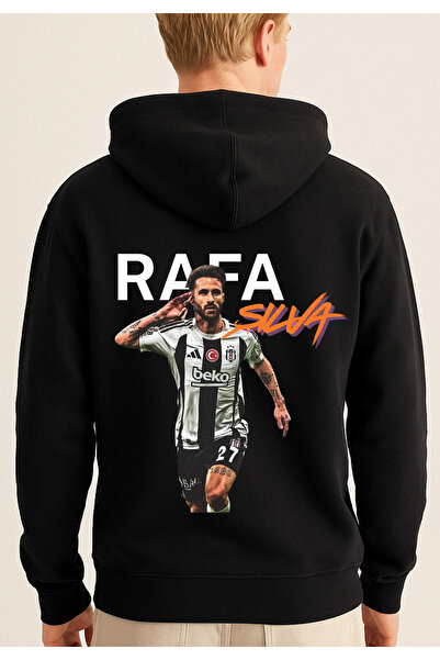 Arz giyim سترة رياضية كبيرة الحجم بغطاء للرأس باللون الأسود من أردينت رافا سيلفا