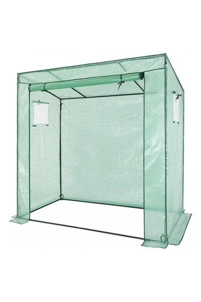 JollyMag Sera de gradina, 2 ferestre, cadru metalic, 200x80x173/150 cm, Stren...